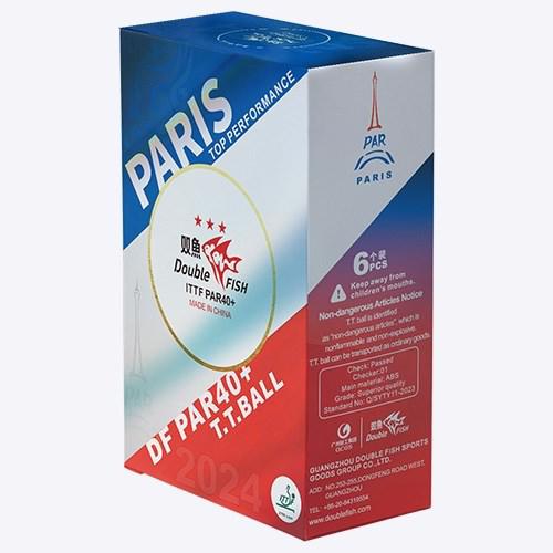 Double Fish J6 bordtennis bat m/ etui og Paris24 bolde